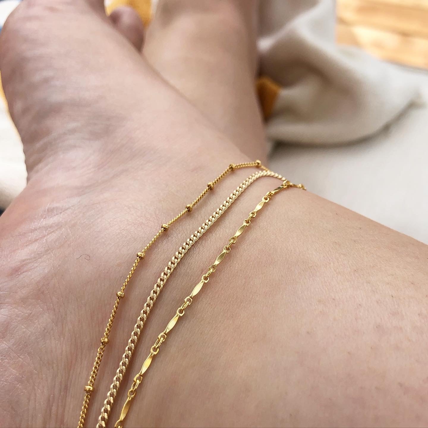 strut jewelry 14k gold fill anklet 
