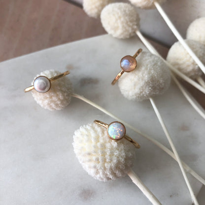 Rainbow Moonstone Stacking Ring - 14k gold-fill