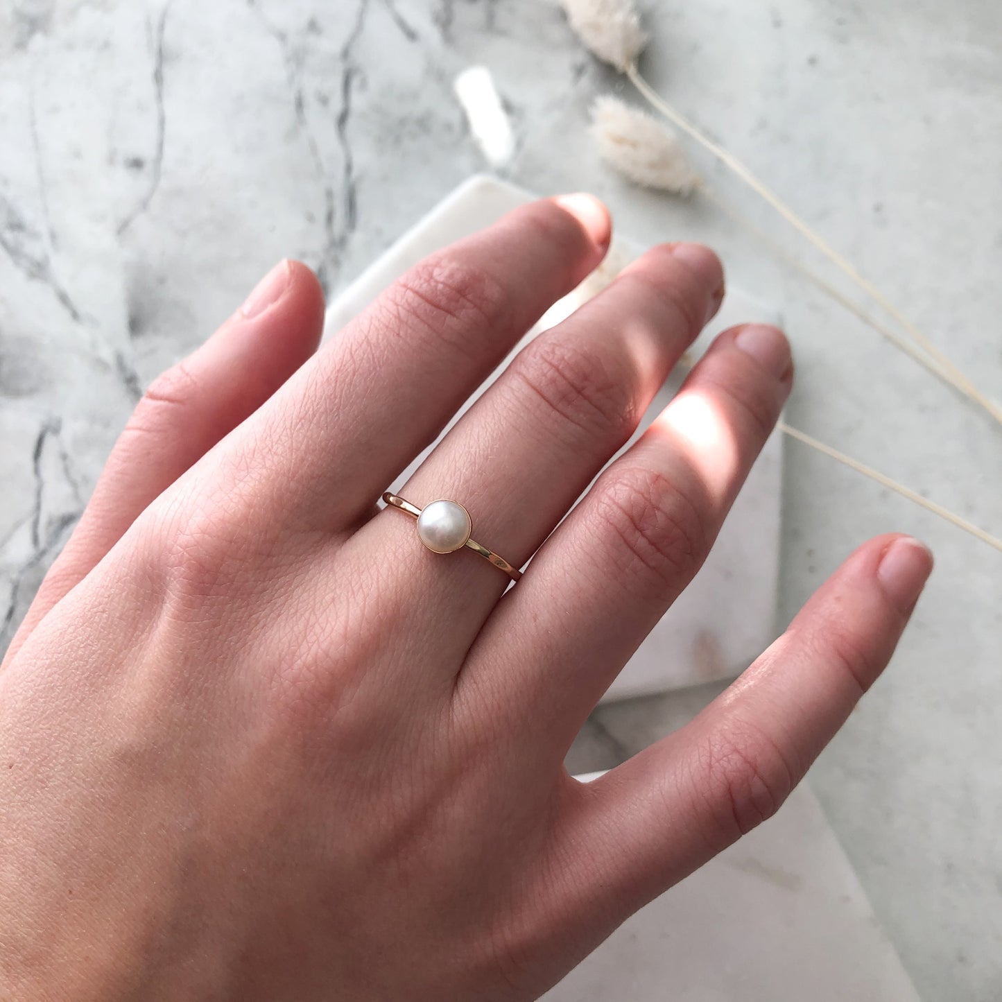 Pearl Stacking Ring - 14k gold-fill