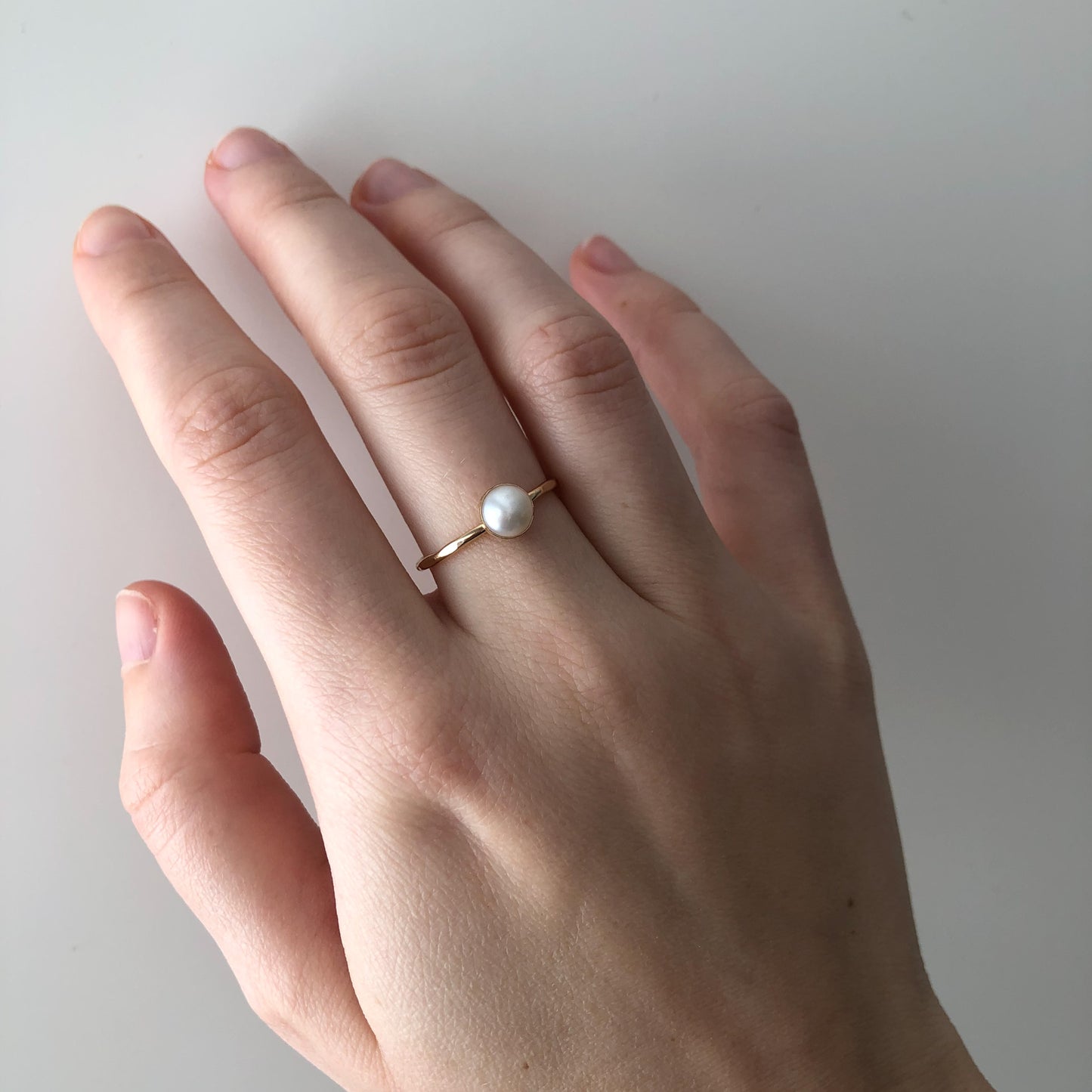 Pearl Stacking Ring - 14k gold-fill