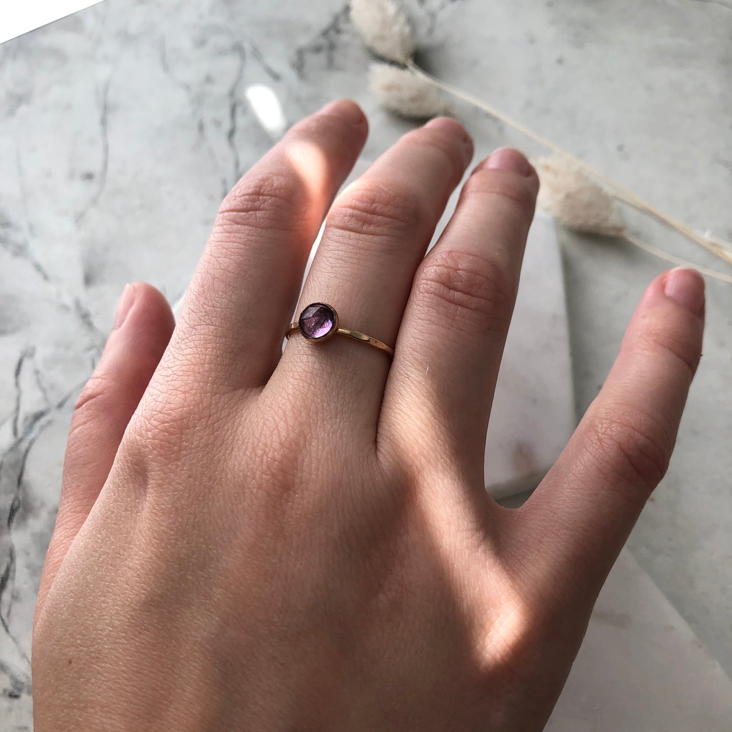 Amethyst Stacking Ring - 14k gold-fill