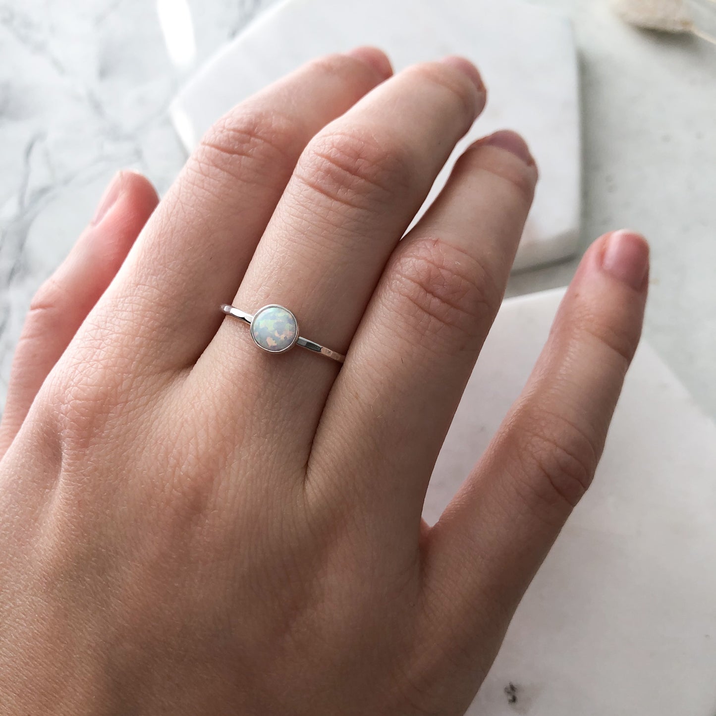 Opal Stacking Ring - Sterling Silver