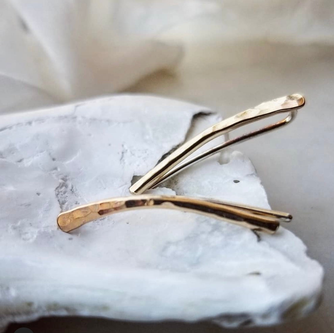 Hammered Ear Climbers - Sterling Silver or 14k Gold Fill