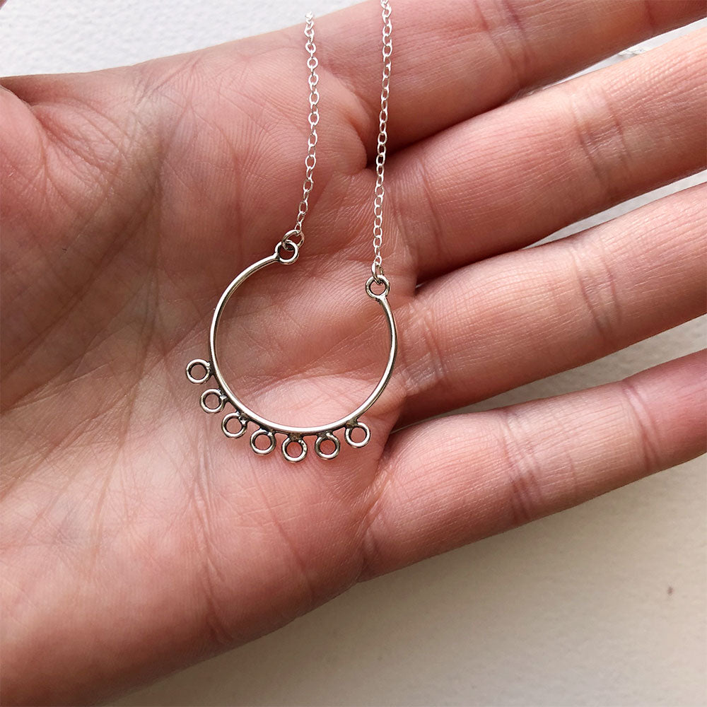CLEARANCE - Oxidized Ring Keeper Necklace - Sterling Silver
