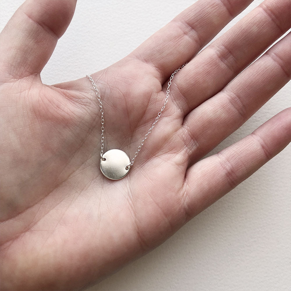 CLEARANCE - Smooth Circle Necklace - Sterling Silver