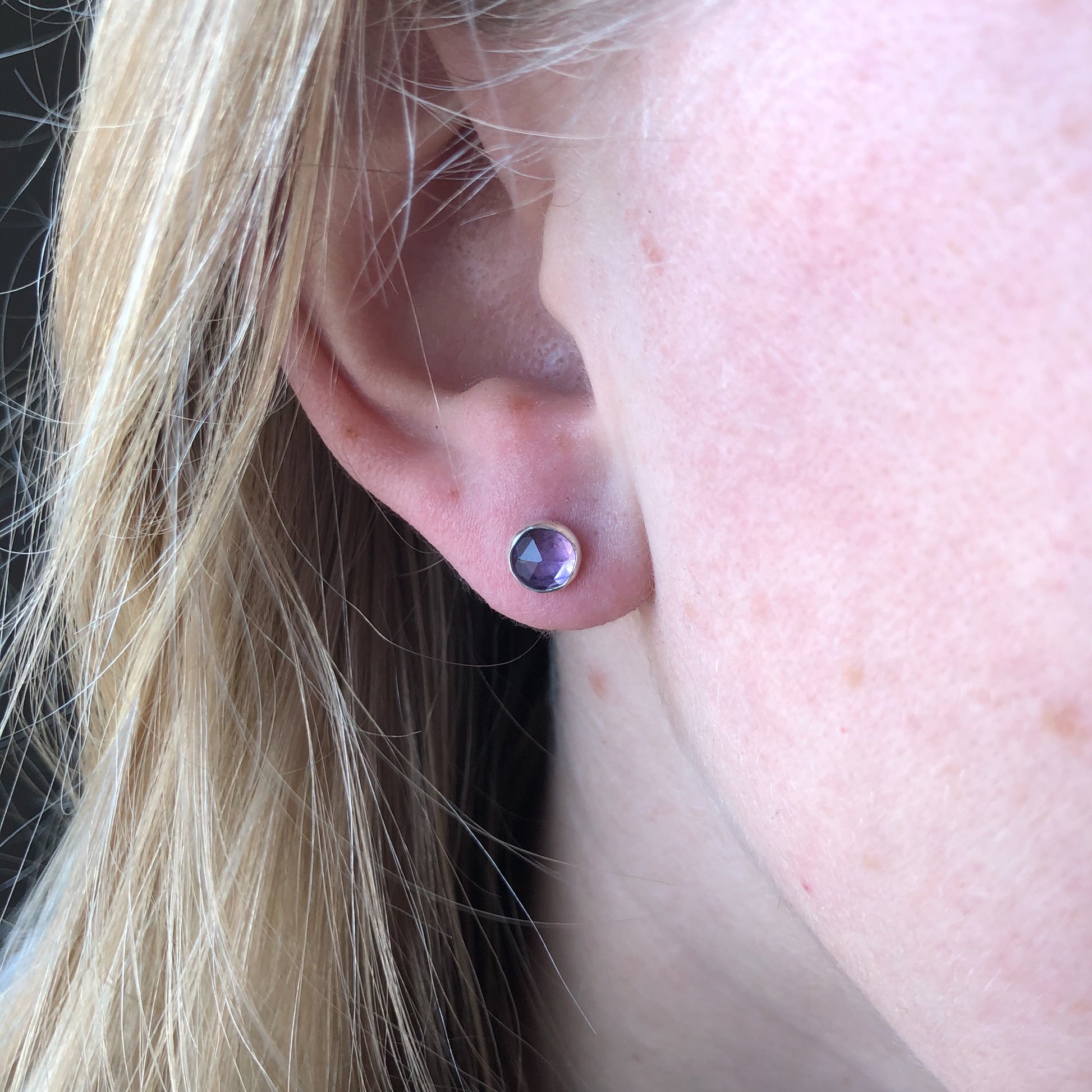 strut jewelry amethyst stud earrings