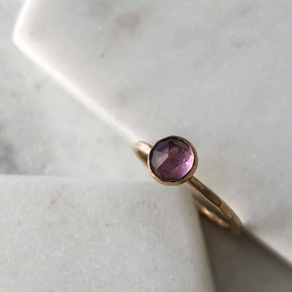strut jewelry amethyst stacking ring 14k gold fill
