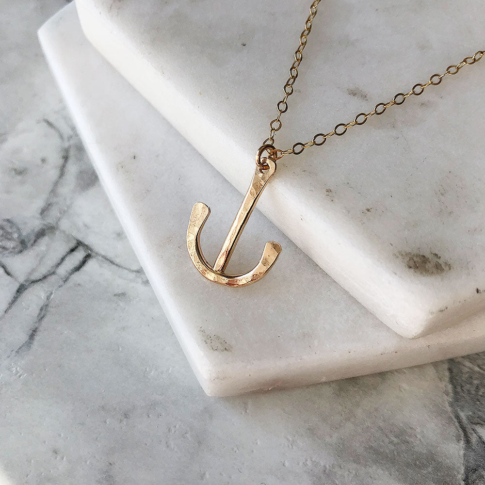 strut jewelry anchor necklace 14k gold fill
