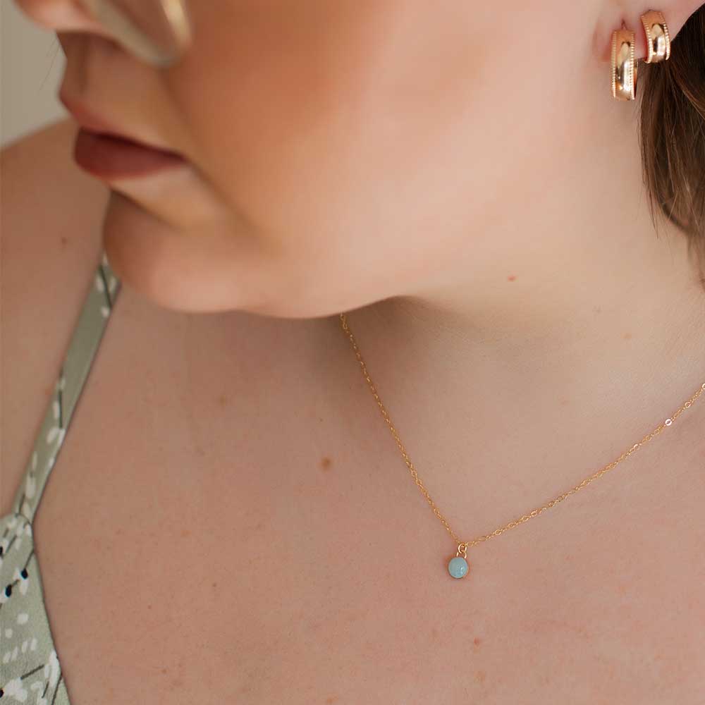 strut jewelry aquamarine necklace 14k gold fill