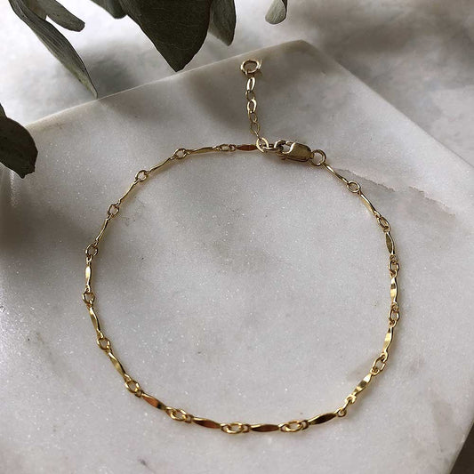 strut jewelry bar chain bracelet 14k gold fill