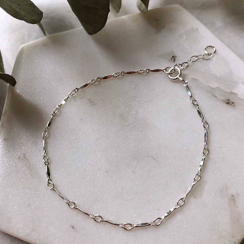strut jewelry bar chain bracelet sterling silver