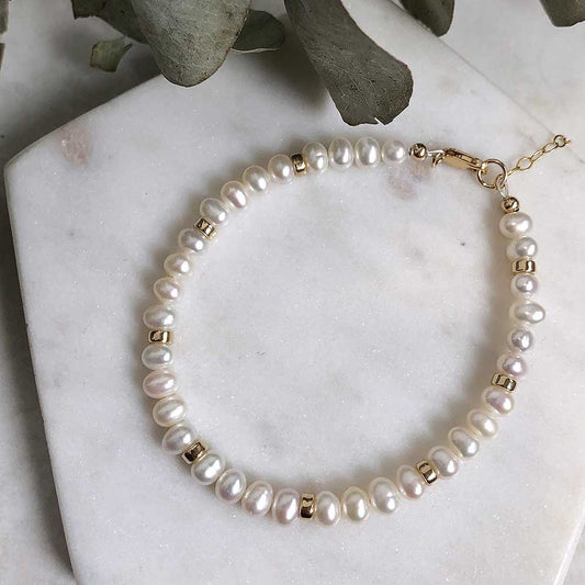 strut jewelry candy bracelet white pearl