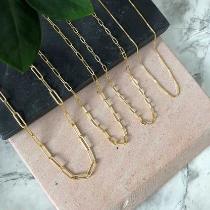 strut jewelry connection chain necklace small flat link 14k gold fill