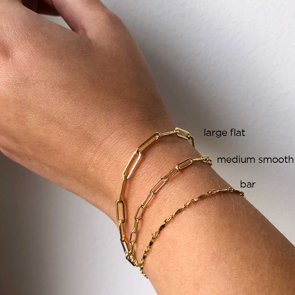 strut jewelry connection chain bracelets medium smooth link bar large flat 14k gold fill