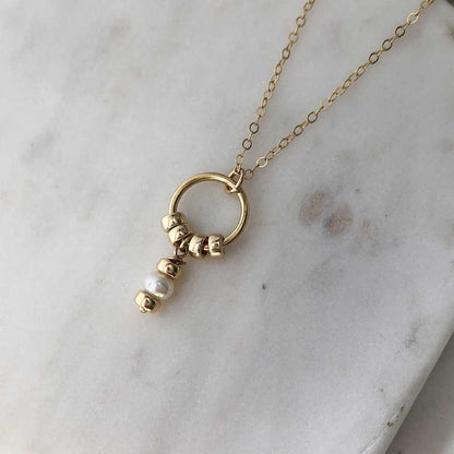 strut jewelry comfort white pearl bead circle necklace