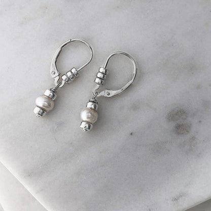 strut jewelry comfort white pearl drop earrings