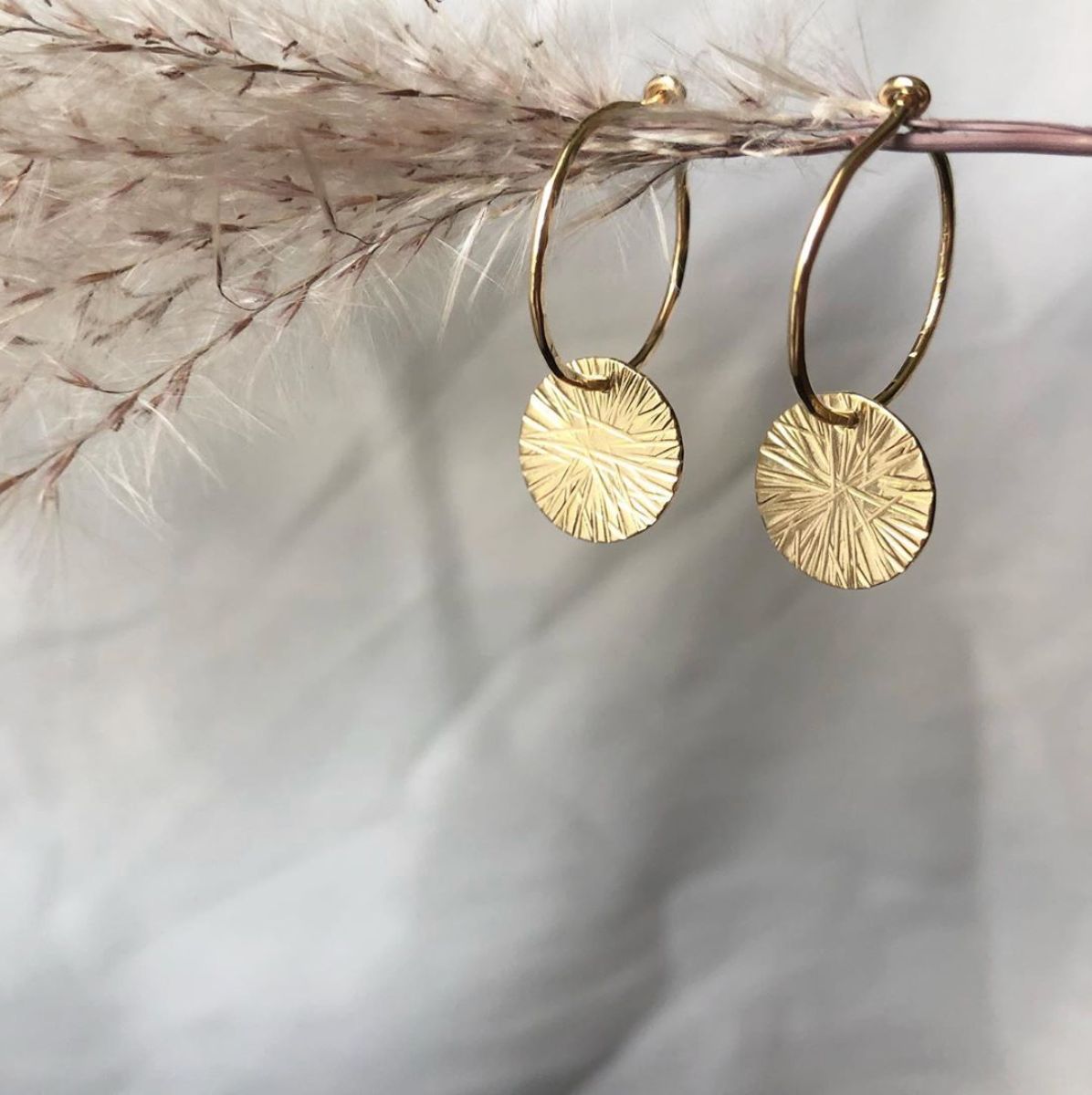 strut jewelry disc hoop earrings
