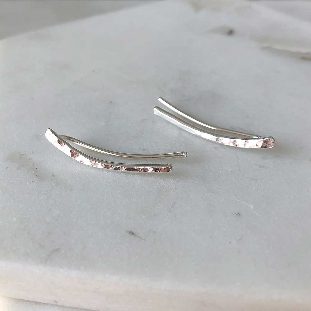strut jewelry hammered ear climbers sterling silver