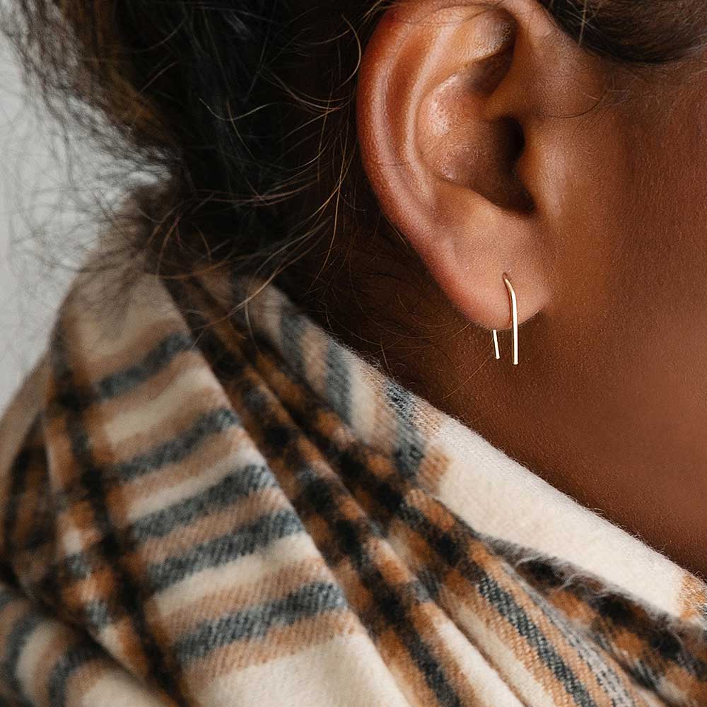 strut jewelry ear pins 14k gold fill