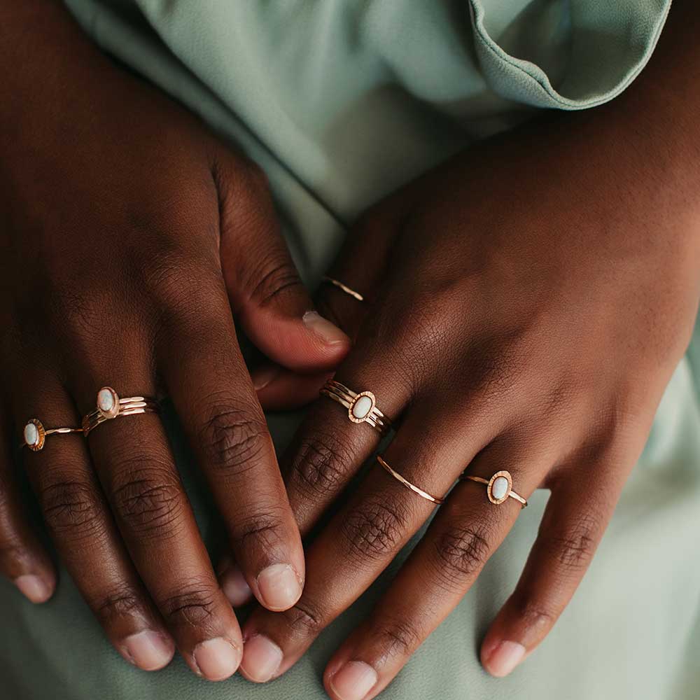 strut jewelry heritage opal ring