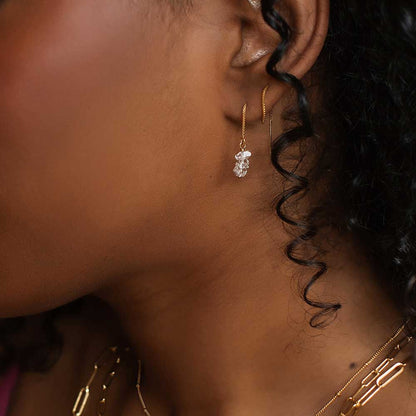 Herkimer Diamond Threader Earrings