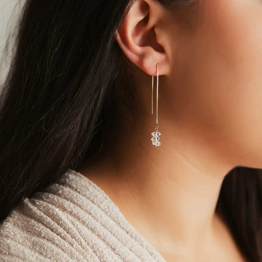 strut jewelry herkimer diamond threader earrings 14k gold fill