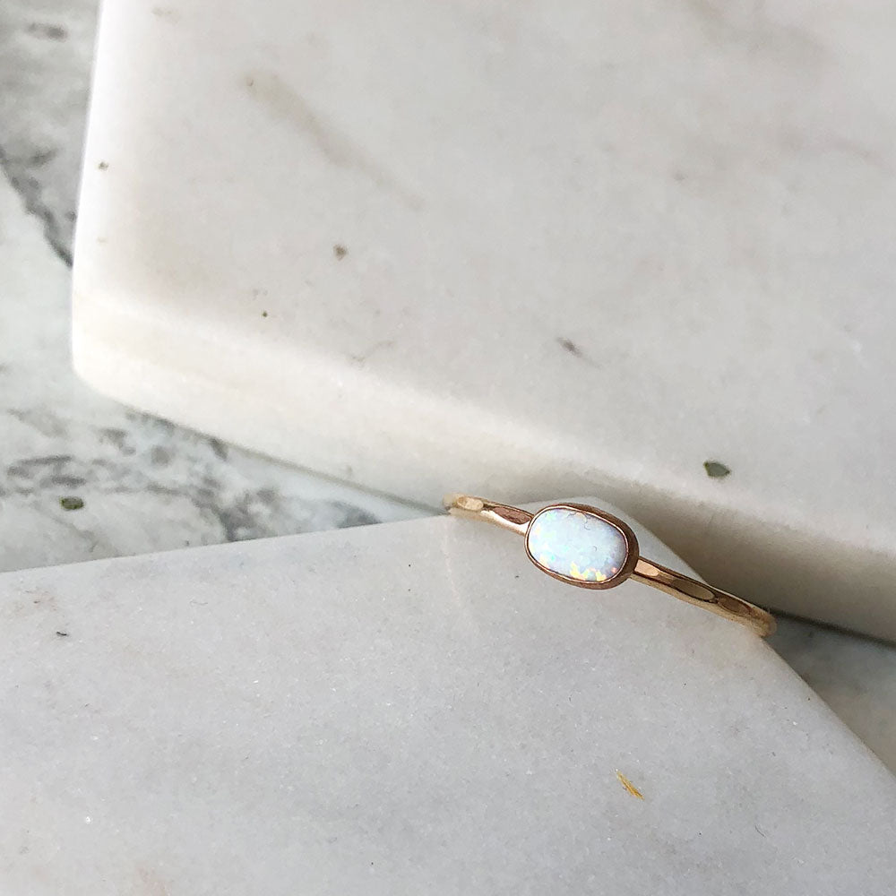 strut jewelry horizontal opal ring