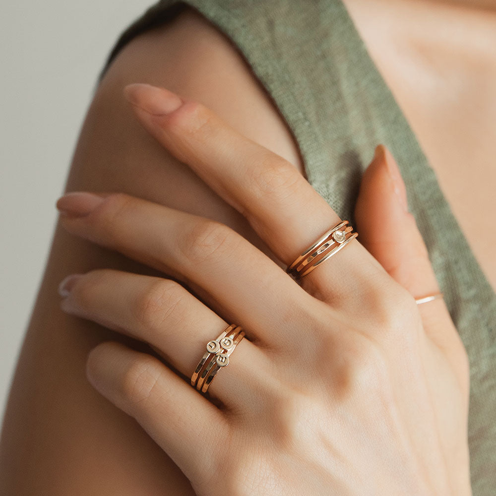 strut jewelry initial rings 14k gold fill