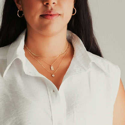 Petite Gemstone Necklace - Sterling Silver