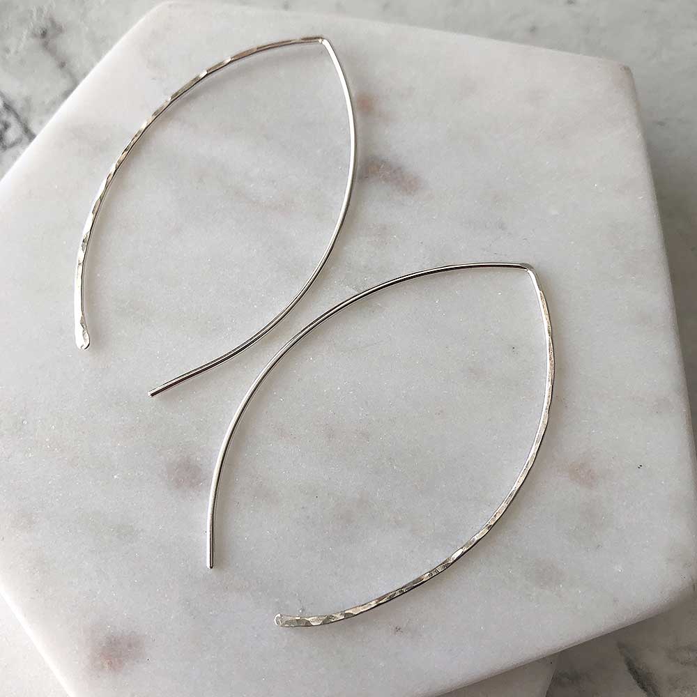 Hammered Hoops - Leaf