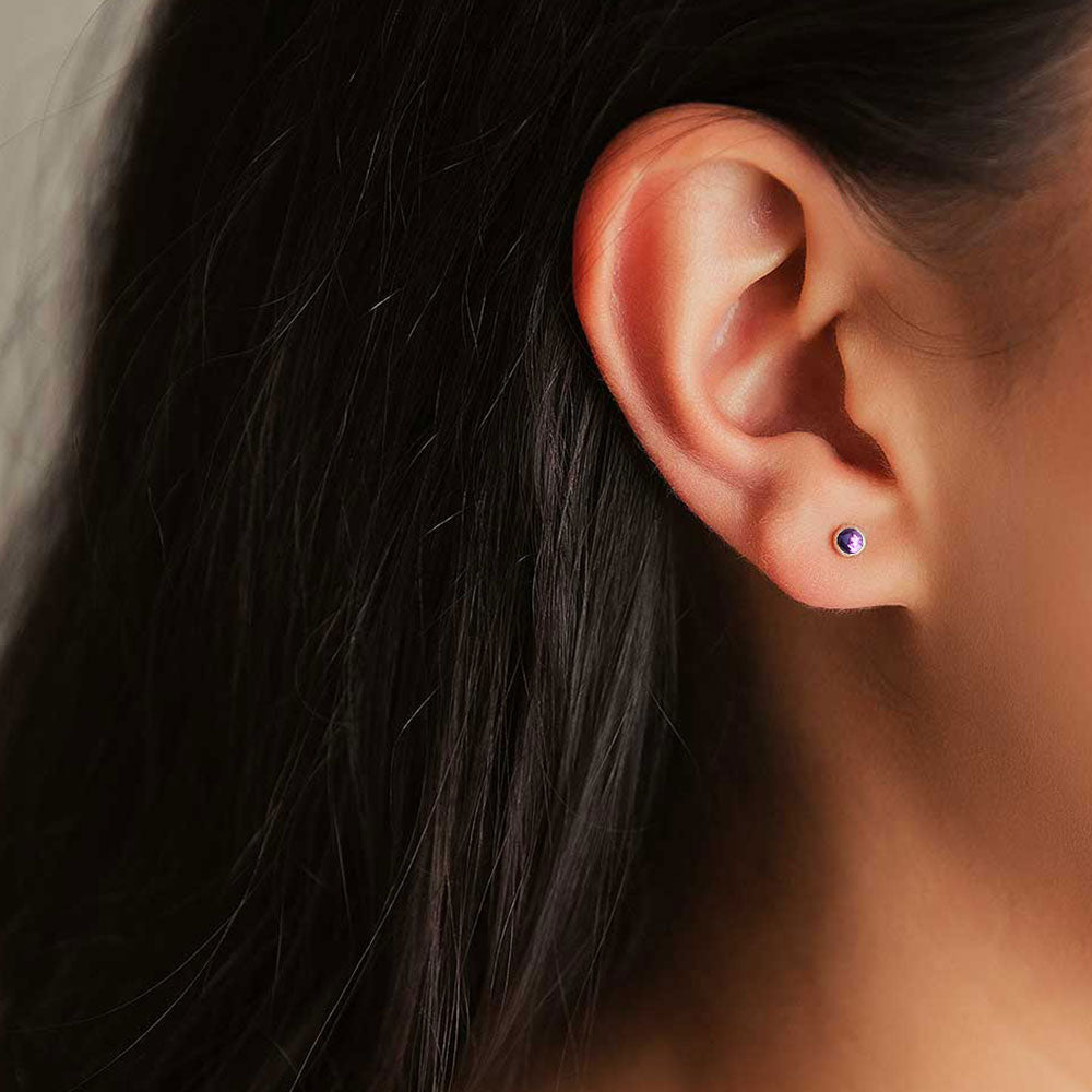 strut jewelry mini amethyst stud earrings