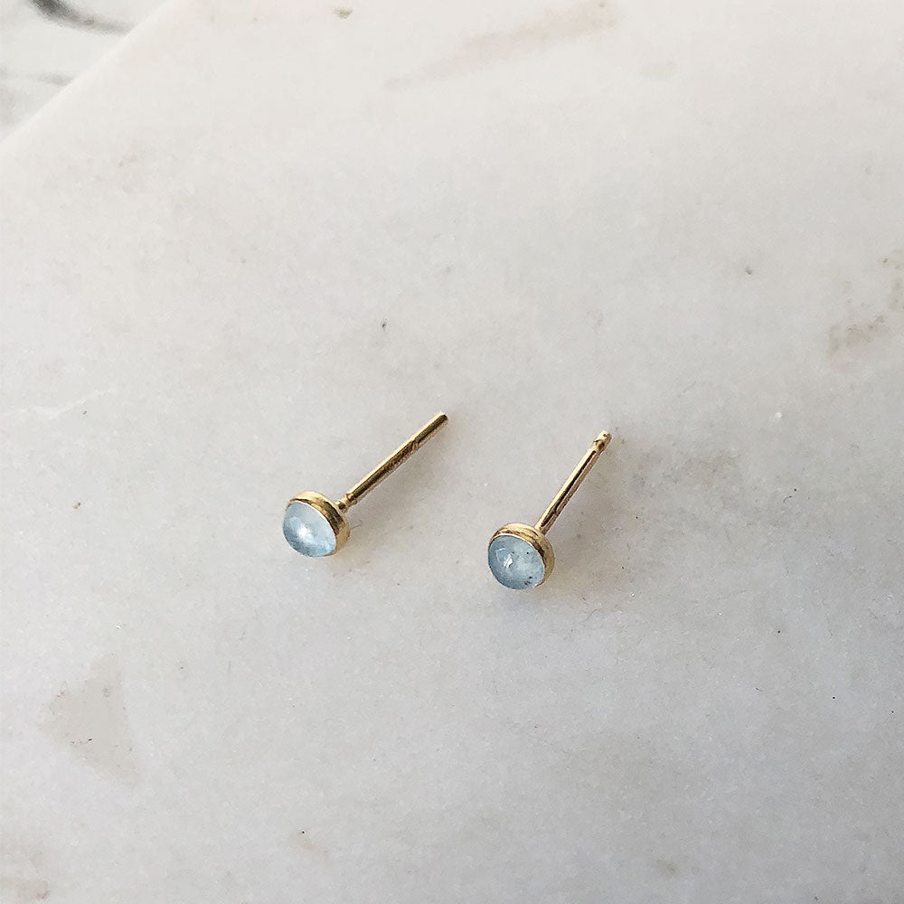 strut jewelry mini aquamarine stud earrings