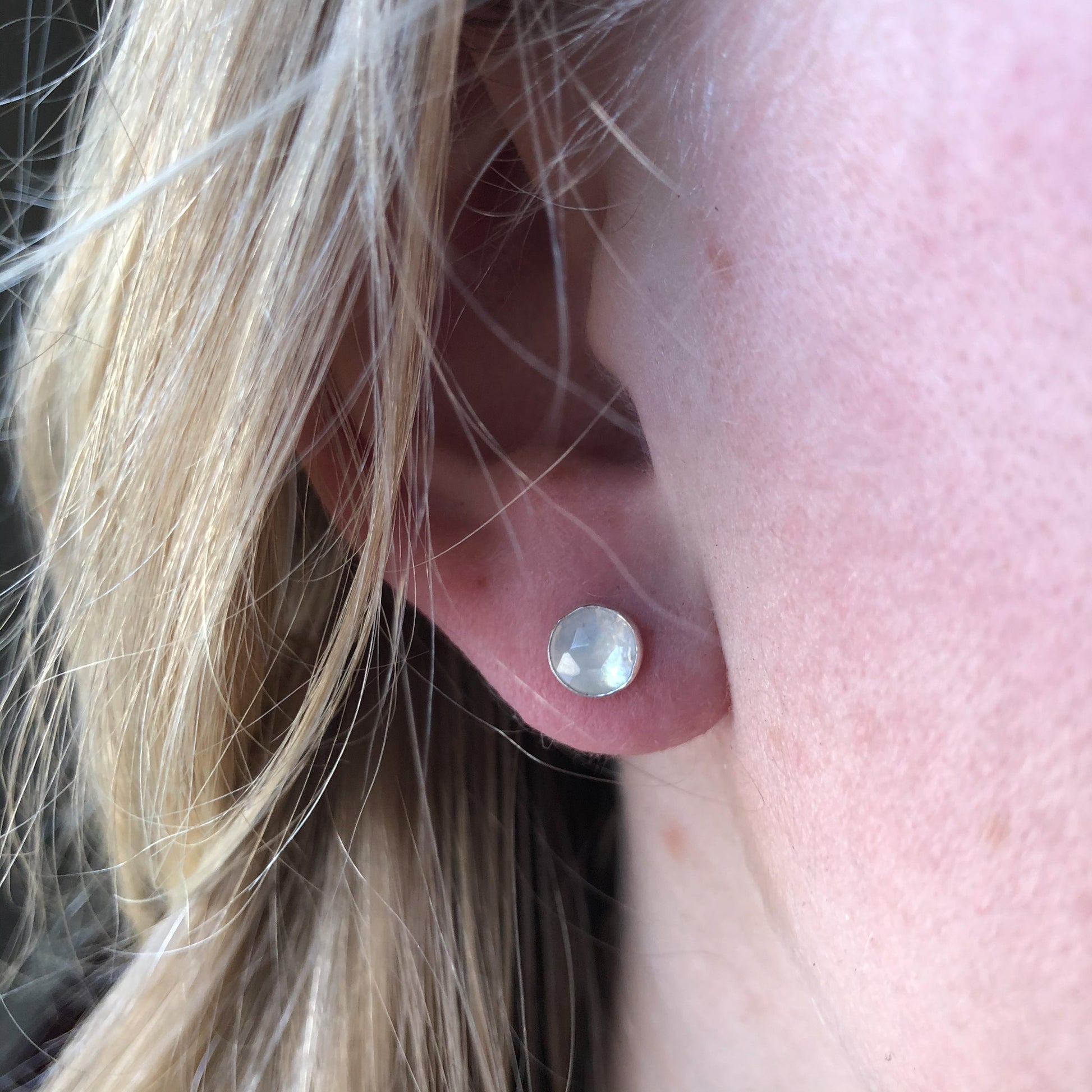 strut jewelry rainbow moonstone stud earrings