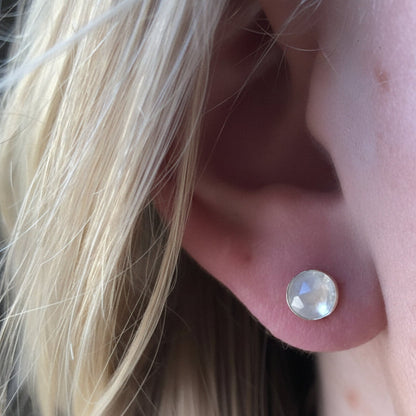 strut jewelry rainbow moonstone stud earrings