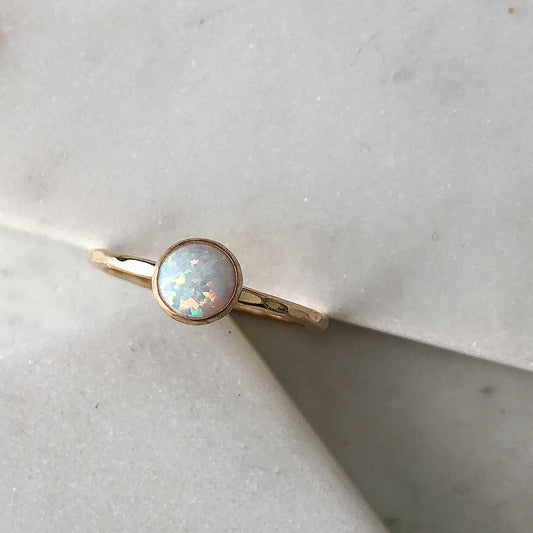 strut jewelry opal stacking ring 14k gold fill