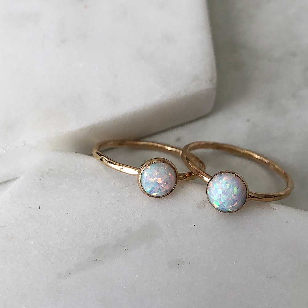 strut jewelry opal stacking rings 14k gold fill