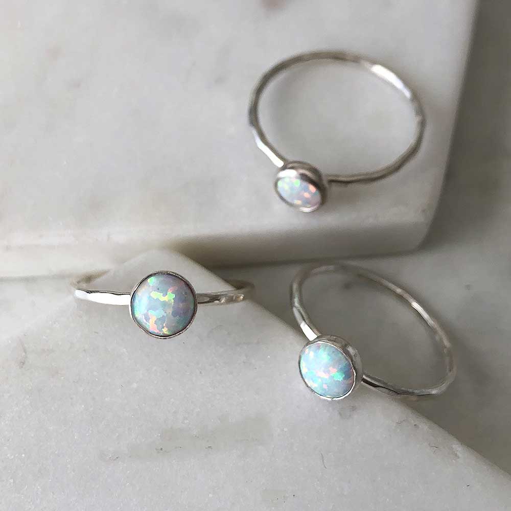 strut jewelry opal stacking rings sterling silver