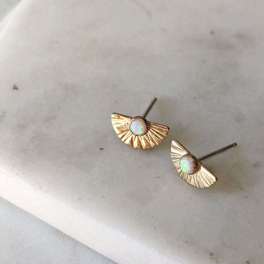 strut jewelry opal sunburst earrings