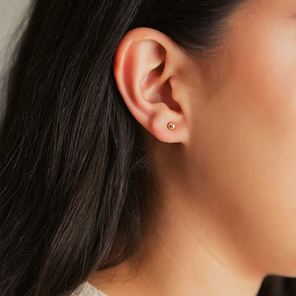 strut jewelry orb stud earrings 14k gold fill