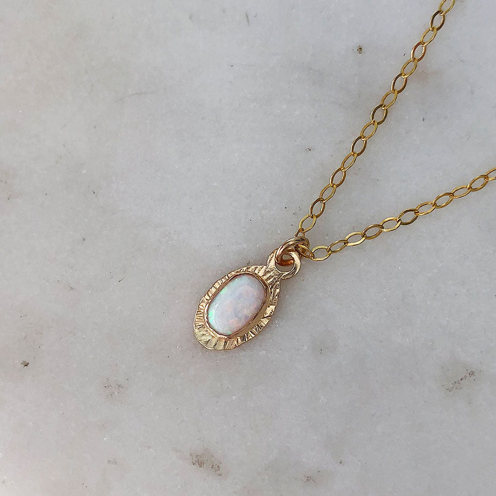 strut jewelry heritage opal necklace 14k gold fill