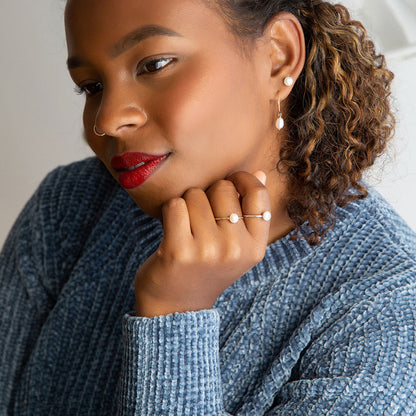 strut jewelry pearl stacking ring sterling silver