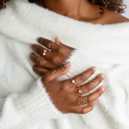 strut jewelry pearl stacking ring 14k gold fill