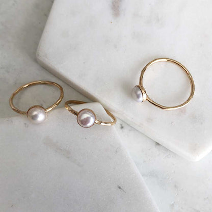strut jewelry pearl stacking ring 14k gold fill