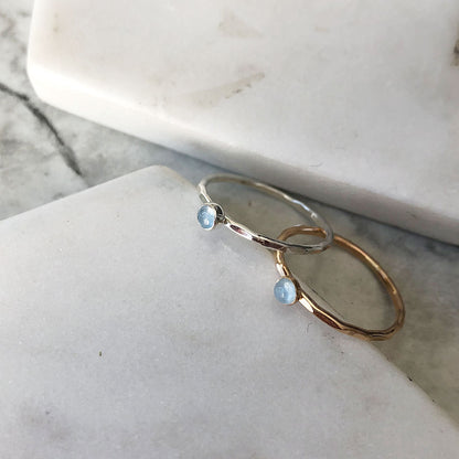 strut jewelry petite aquamarine stacking rings