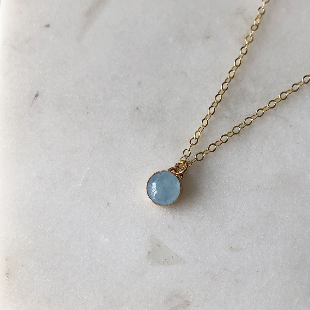 strut jewelry petite aquamarine pendant necklace 14k gold fill