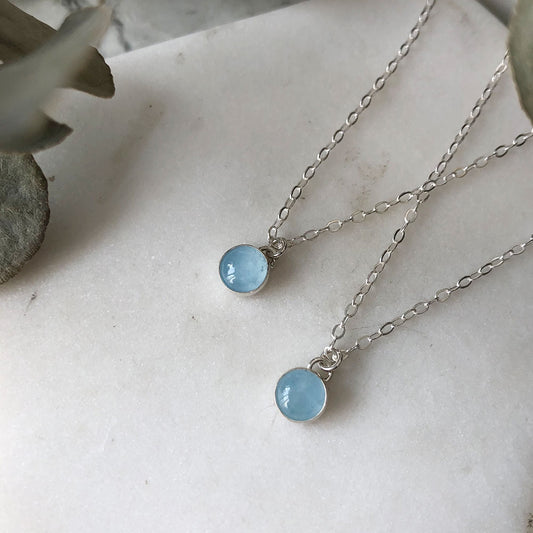 strut jewelry petite aquamarine pendant necklace sterling silver