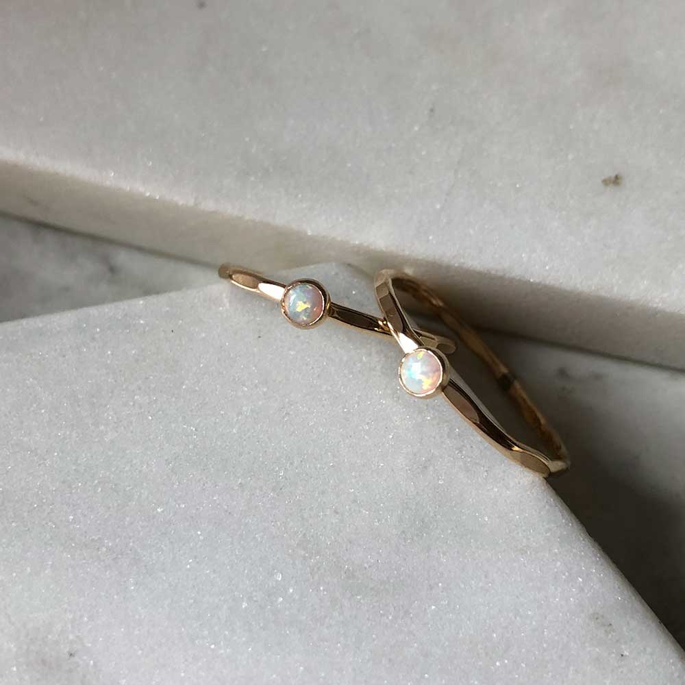 strut jewelry petite opal stacking ring 14k gold fill