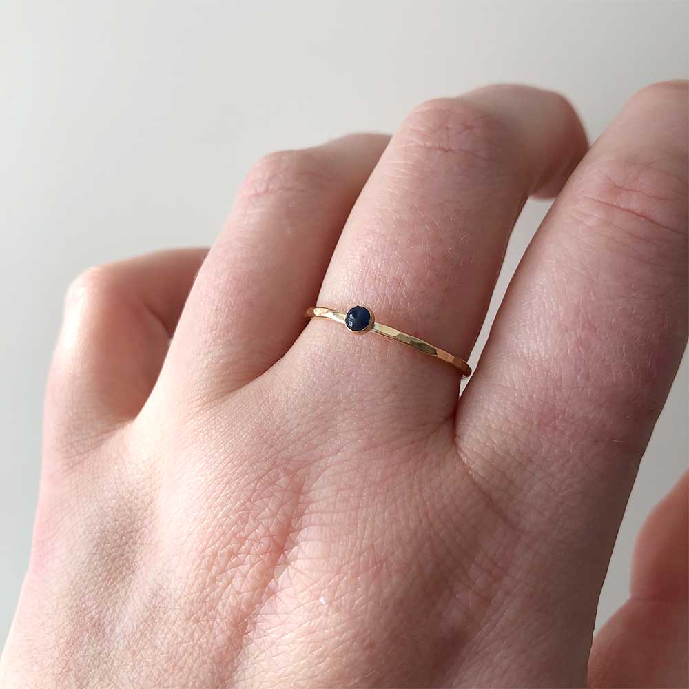 Petite Sapphire Stacking Ring - 14k gold-fill