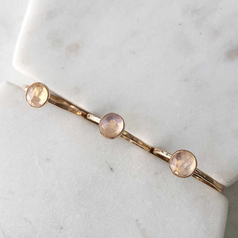 strut jewelry rainbow moonstone stacking rings 14k gold fill