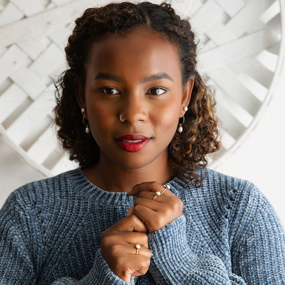 strut jewelry small pearl hoops sterling silver